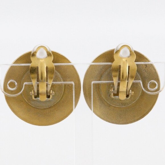 CHANEL COCO Mark Earring round Plated Gold 20.7g Women - Picture 3 of 9